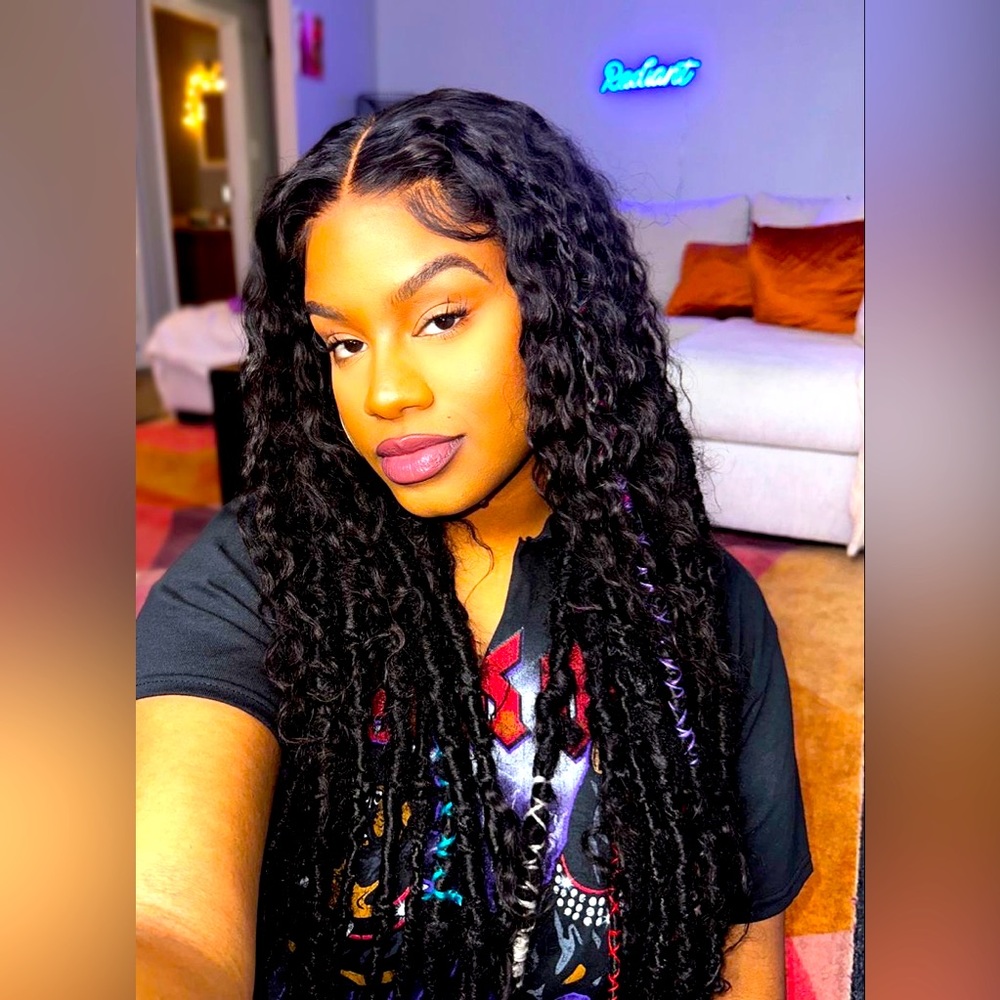 100% human hair lace front wig with locs
